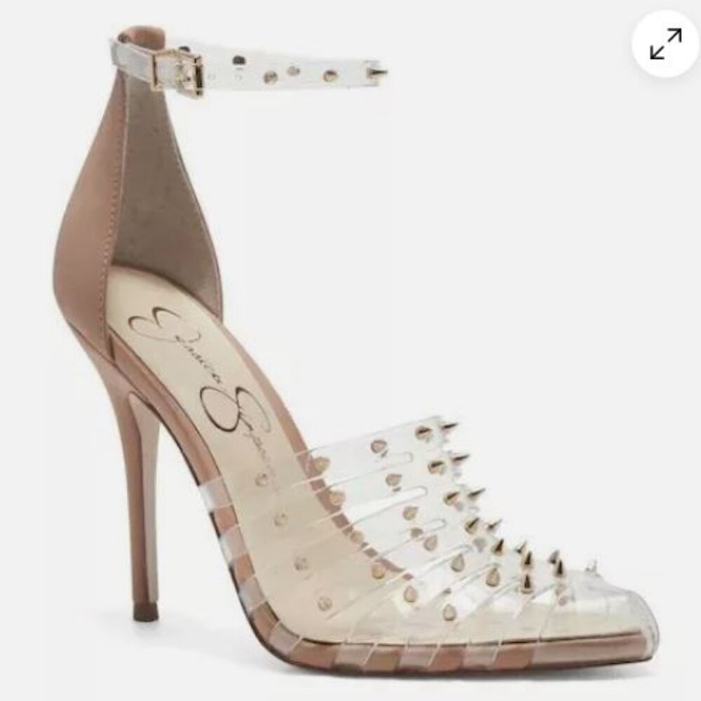 NEW Jessica Simpson Women's Westah High Heel Gold/Nude/Clear 37.5